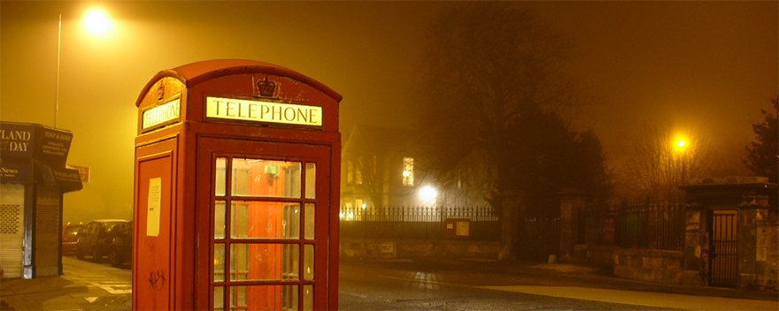 A photo of an English Red Phone Booth